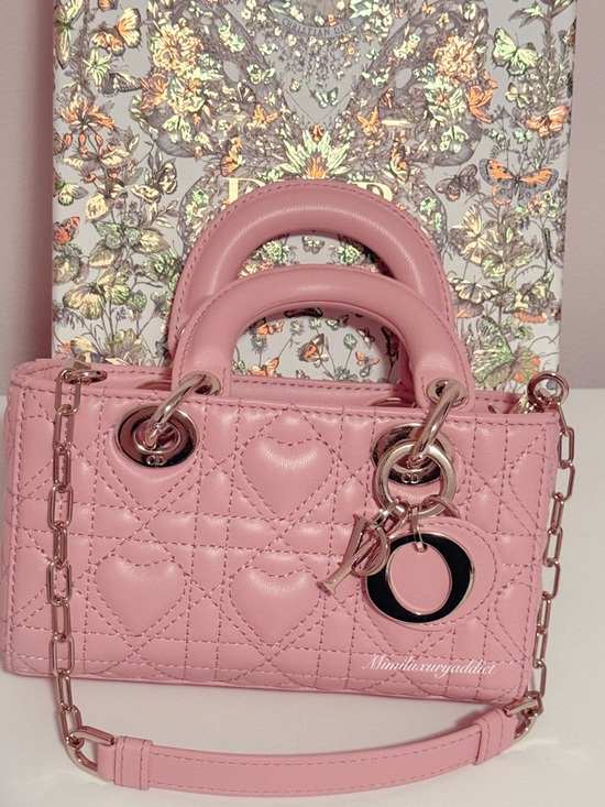 Dior Handbags - Dior Pink melocoton D-Joy micro with Heart Motif quilting